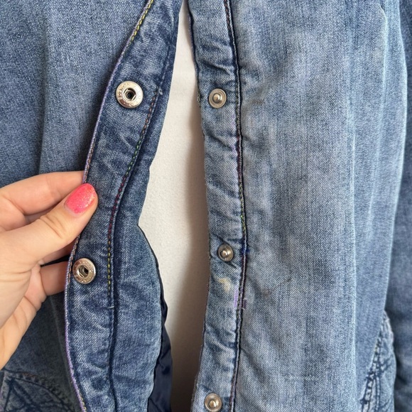Y2K vintage Denim Button-Up Women's Jacket coastal cowgirl xxxl western - Picture 5 of 10